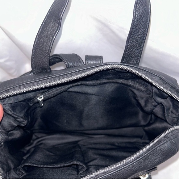 Purse Backpack Small Leather Faux Bag Zipper Storage Adjustable Strap Top Handle - Picture 3 of 7